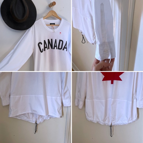 DSQUARED2 x Hudson Bay Canada Olympic Opening Ceremony Shirt Top Womens XL White - Picture 9 of 10